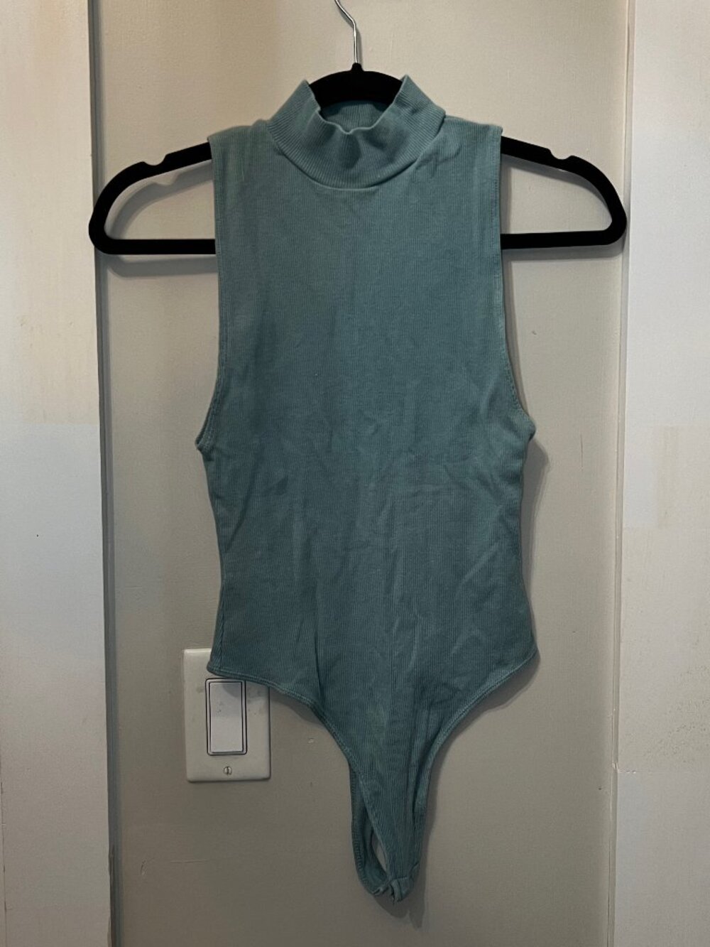 American Apparel Teal Mock Neck Bodysuit, Size XS